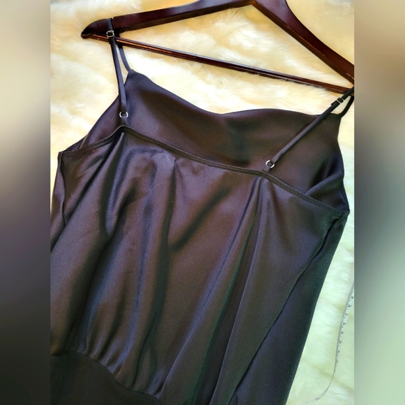 Lulus | Emmerson Black Satin Sleeveless Cowl Neck Bodysuit | Draped | Small - Picture 5 of 13